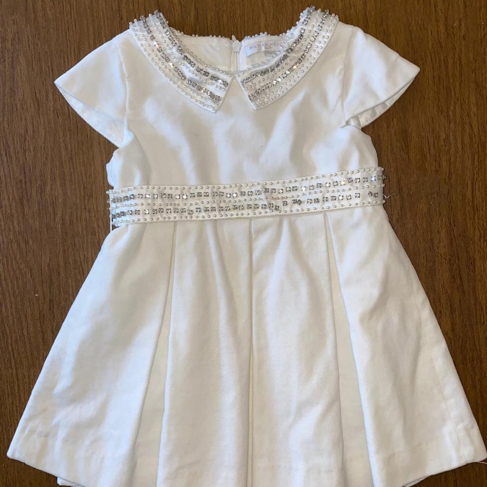Silvian Heach KidsWhite Velvet Party Dress Size 3